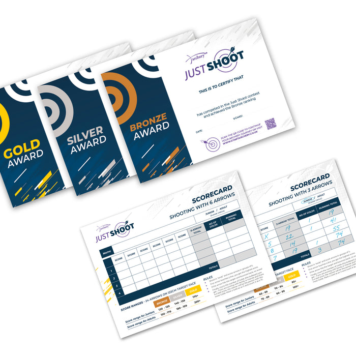 Just Shoot Certificates & Scorecard Pack | AAP14
