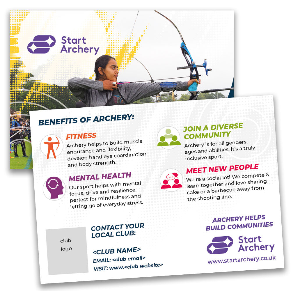 Start Archery A6 CLUB PERSONALISED postcards | CLUB16